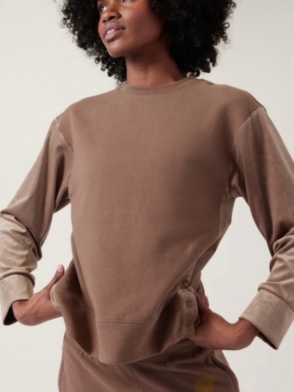 Athleta Retroplush Velvet Mixed Media Sweatshirt Size M